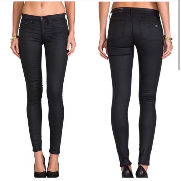 Rag & Bone‎ Distressed Black / Dark Gray Mid Rise Legging Skinny Jeans Size 26 - Picture 12 of 12